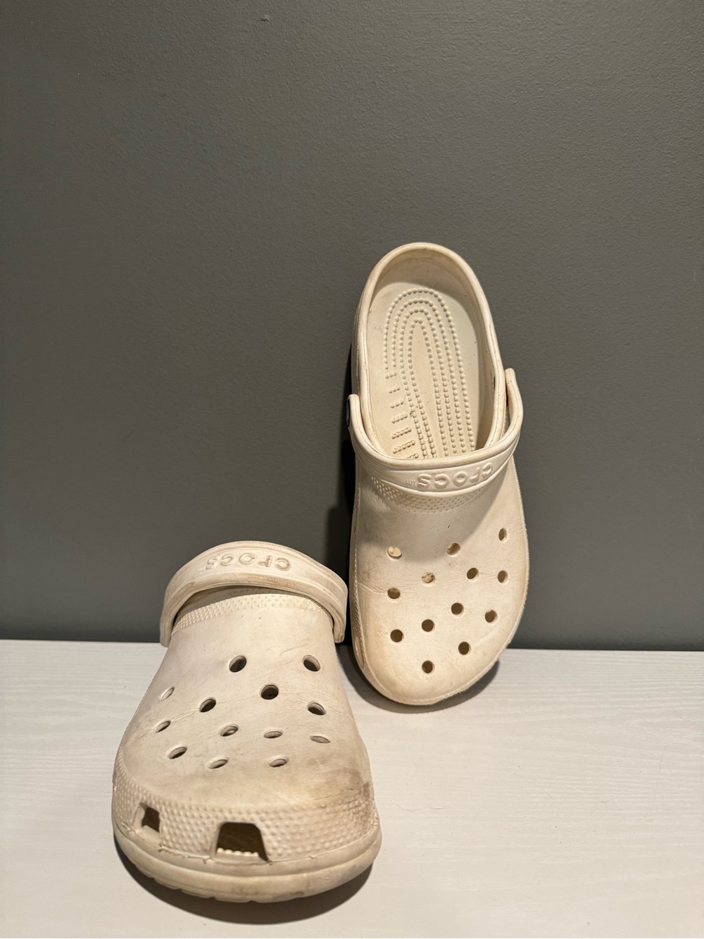 Crocs Classic Clog White Men's 8 Women's 10 Made in Mexico - Pre-Owned